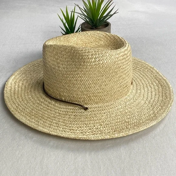 Will+Bear Rider Palm Straw Desert Sun Hat (Bone) *NWT* - Picture 4 of 13